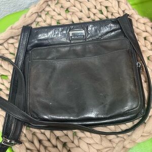 Perlina Black Soft Leather Crossbody Bag